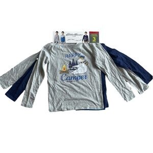 NWT Eddie Bauer 3 Pack of Long Sleeve Shirts Size Medium 10/12